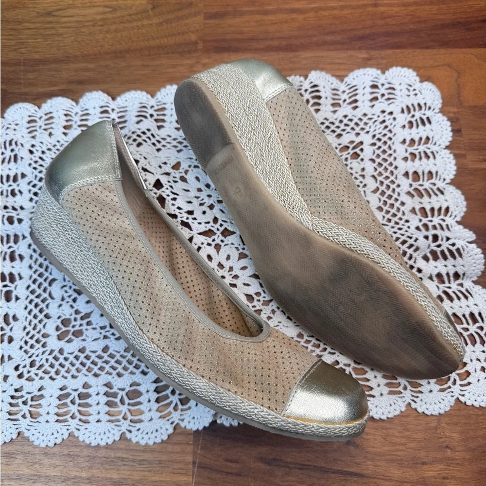 Sesto Meucci Gold Tan Low Espadrilles 8.5 Summer